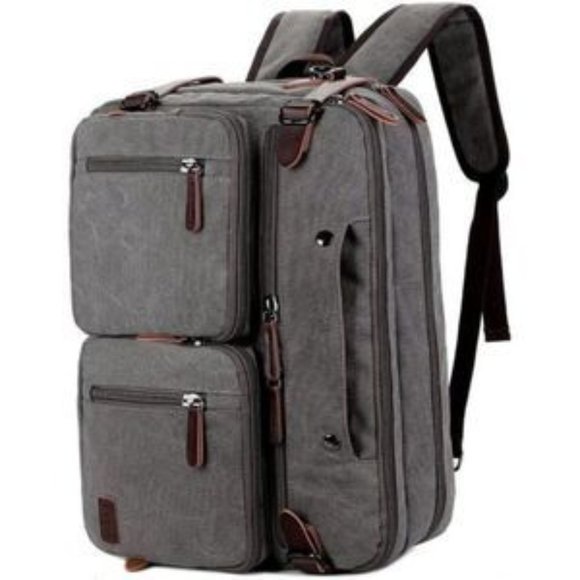 NEW Convertible Briefcase Backpack Grey - Picture 1 of 8
